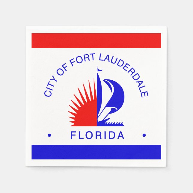 Flag of Fort Lauderdale, Florida Napkin (Front)