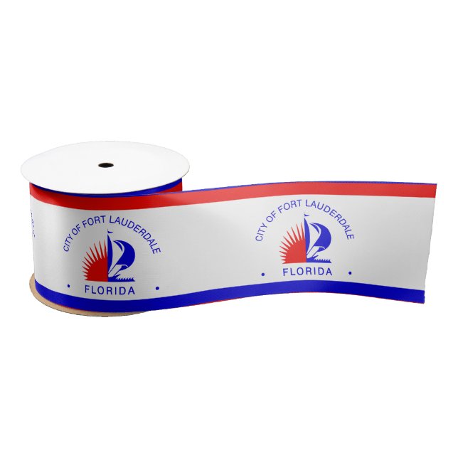 Flag of Fort Lauderdale, Florida Satin Ribbon (Spool)