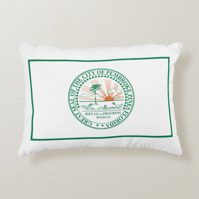 Flag of Fort Pembroke Pines, Florida Decorative Cushion (Front)
