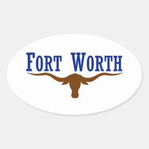 Flag of Fort Worth Texas Oval Sticker