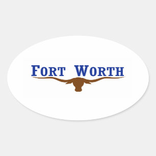 Flag of Fort Worth Texas Oval Sticker