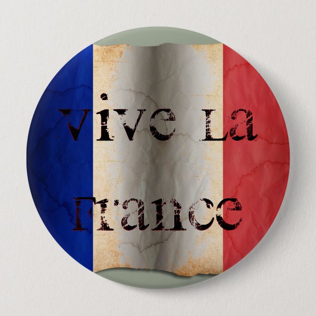 Flag of France 10 Cm Round Badge (Front)