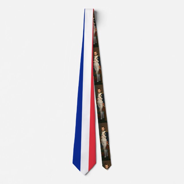 Flag of France and Portrait of Napoleon Bonaparte Tie (Front)