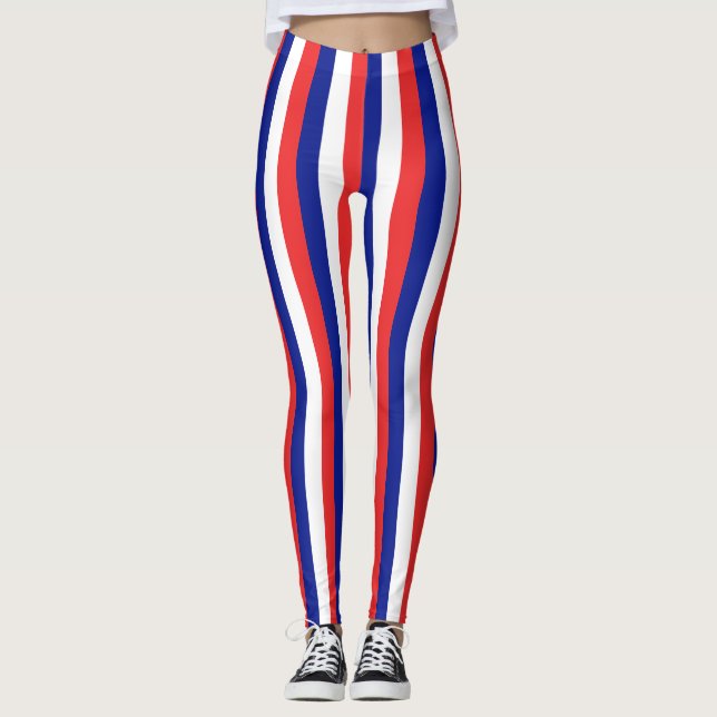 Flag of France Drapeau de la France Leggings (Front)