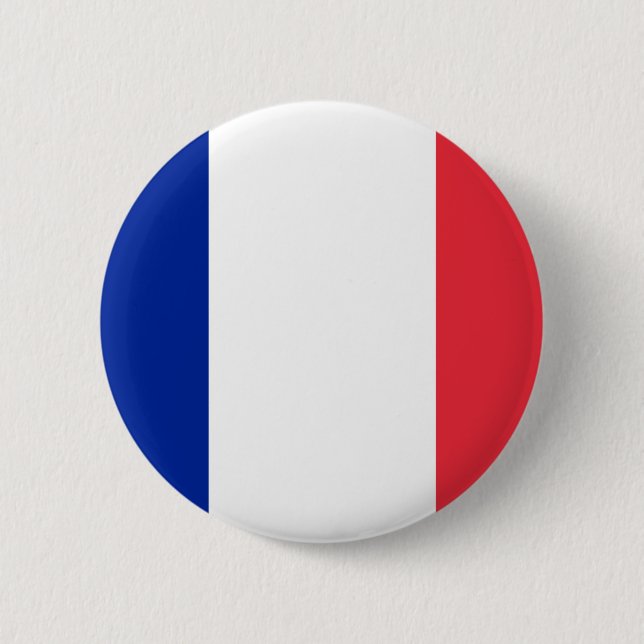 Flag of France; French Flag, Drapeau de la France 6 Cm Round Badge (Front)