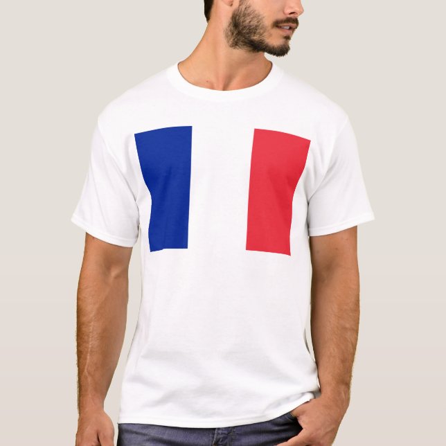 Flag of France; French Flag, Drapeau de la France T-Shirt (Front)
