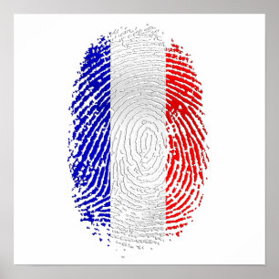 Flag of France French pride Fingerprint gifts Poster