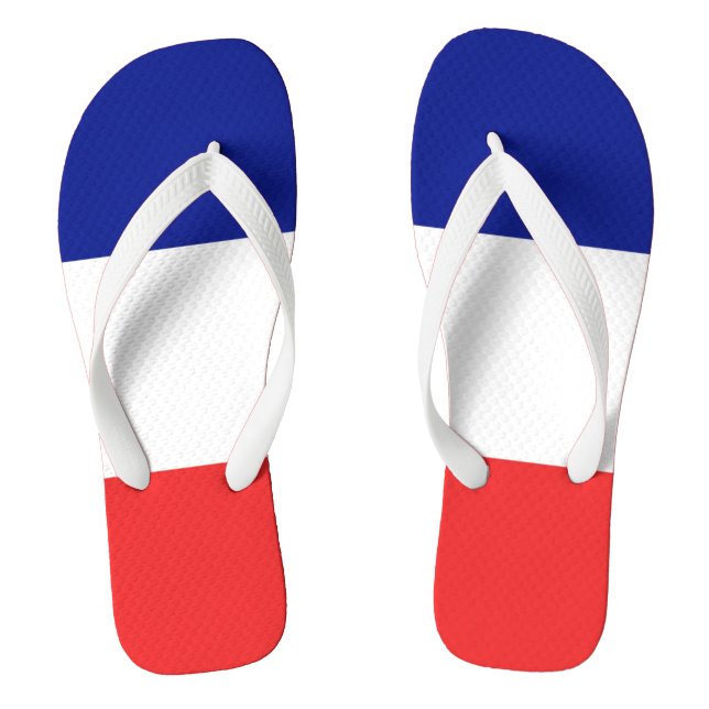 Flag of France French Tricolore Flip Flops (Footbed)