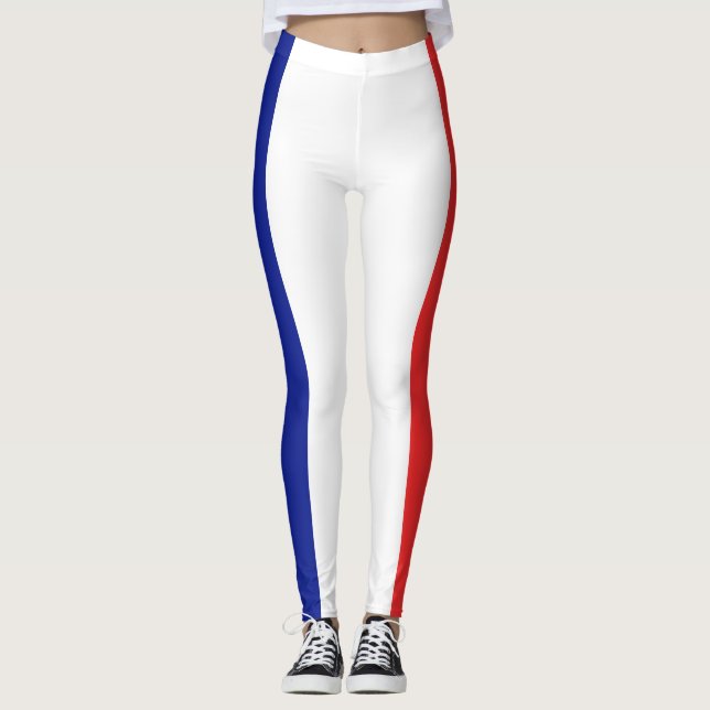 Flag of France French Tricolore Leggings (Front)