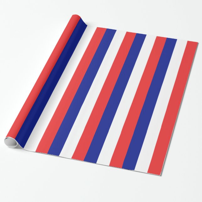 Flag of France French Tricolore Wrapping Paper (Unrolled)