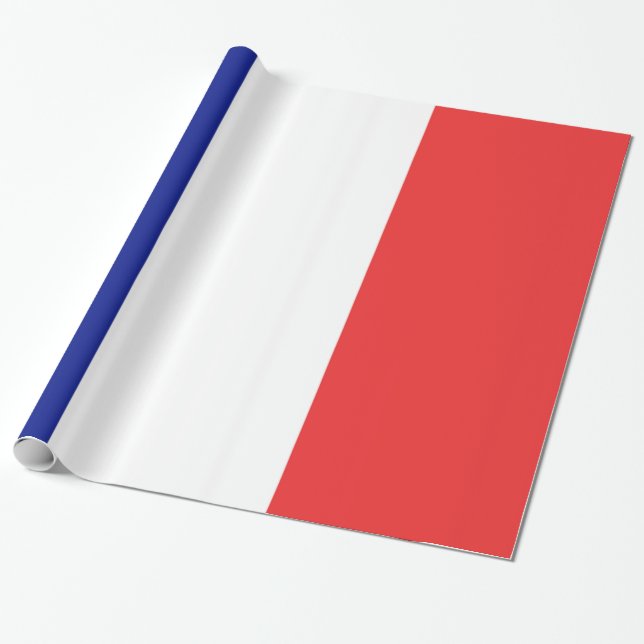 Flag of France French Tricolore Wrapping Paper (Unrolled)