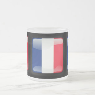 Flag of France Frosted Glass Coffee Mug