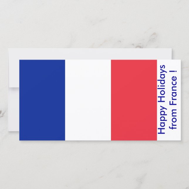 Flag of France, Happy Holidays from France Holiday Card (Front)