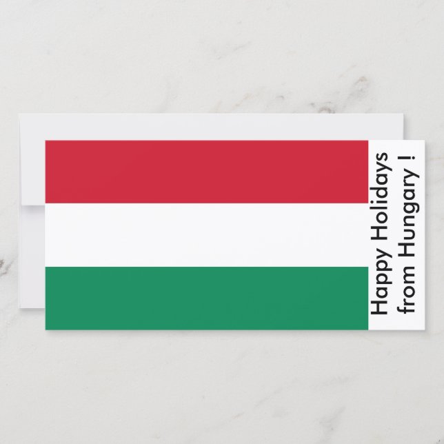 Flag of France, Happy Holidays from Hungary Holiday Card (Front)