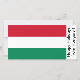 Flag of France, Happy Holidays from Hungary Holiday Card