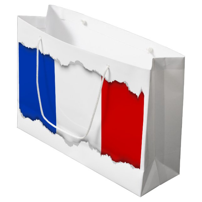 Flag of France Large Gift Bag (Front Angled)