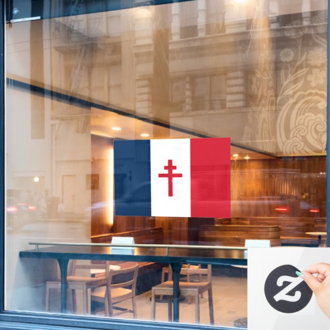 Flag of Free France Window Cling (Cafe Window)
