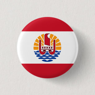 Flag of French Polynesia 3 Cm Round Badge