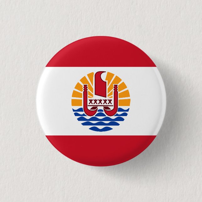 Flag of French Polynesia 3 Cm Round Badge (Front)