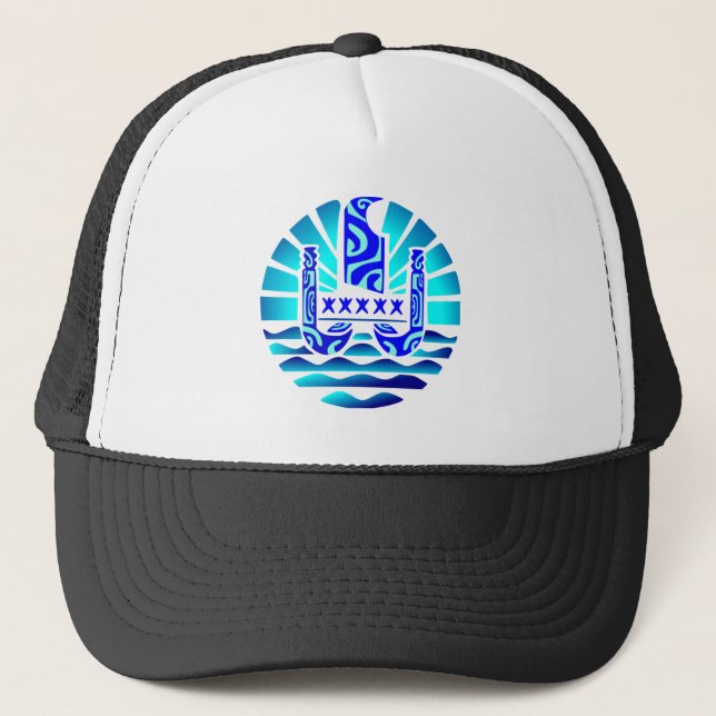 Flag of French Polynesia (blue) Trucker Hat (Front)