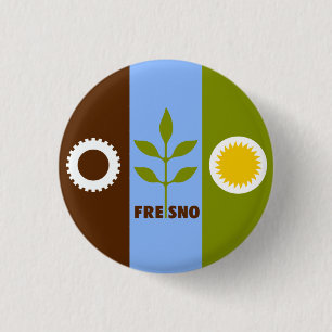 Flag of Fresno, California 3 Cm Round Badge
