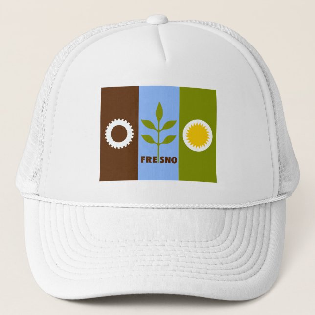 Flag of Fresno, California Trucker Hat (Front)