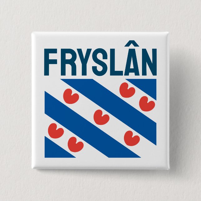 Flag of Friesland 15 Cm Square Badge (Front)