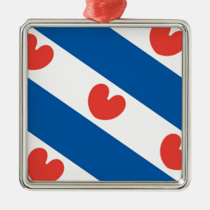 Flag of Friesland Metal Tree Decoration