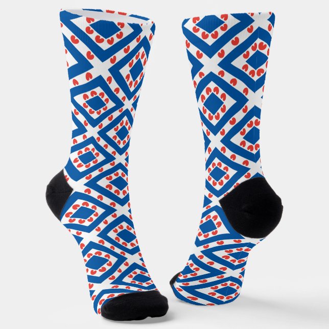 Flag of Friesland Socks (Angled)