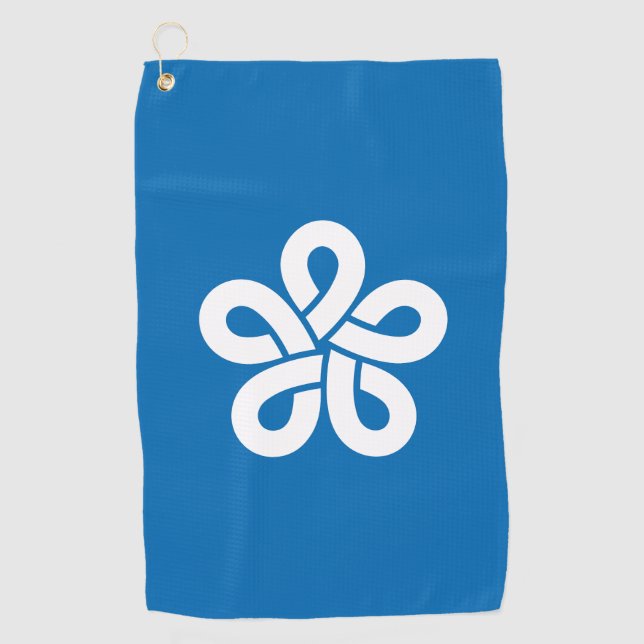Flag of Fukuoka Prefecture, Japan Golf Towel (Front)