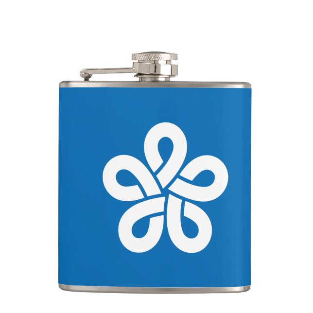 Flag of Fukuoka Prefecture, Japan Hip Flask (Front)