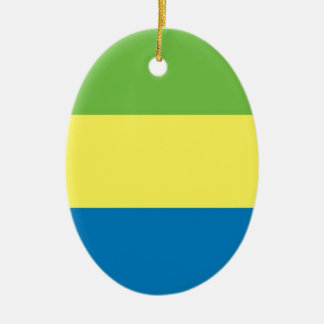 Flag of Gabon Ceramic Tree Decoration
