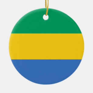 Flag of Gabon Ceramic Tree Decoration