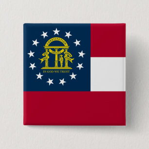 Flag of Georgia (US State) 15 Cm Square Badge