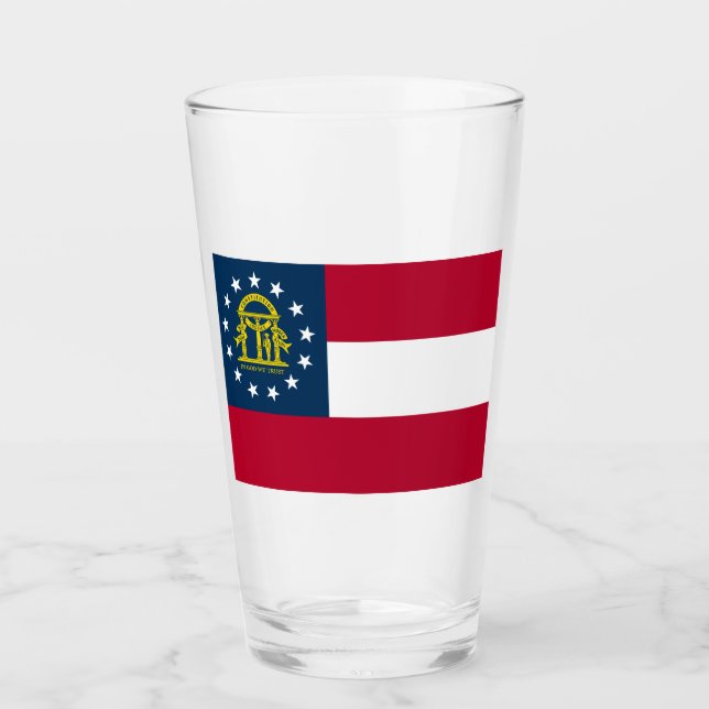 Flag of Georgia (US State) Glass (Front)