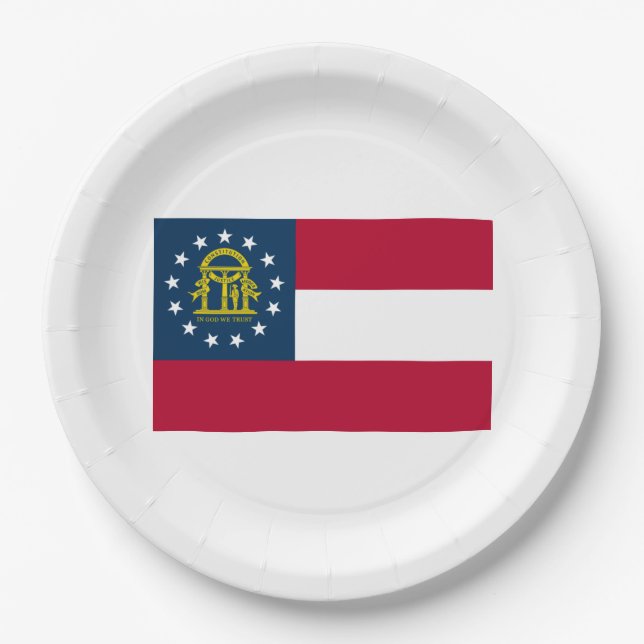 Flag of Georgia (US State) Paper Plate (Front)