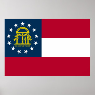 Flag of Georgia (US State) Poster