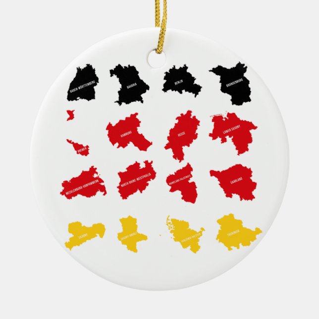 Flag of German States Ceramic Tree Decoration (Front)