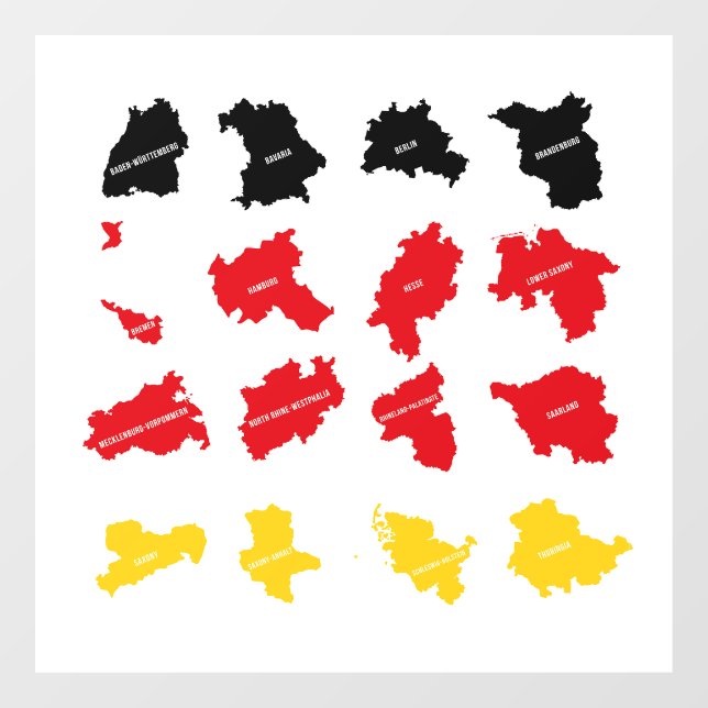 Flag of German States Window Cling (Sheet)