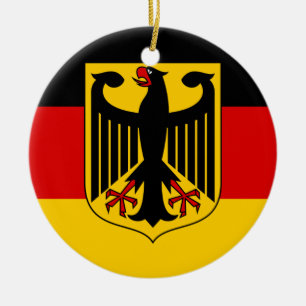 Flag of Germany and Coat of Arms Ceramic Tree Decoration