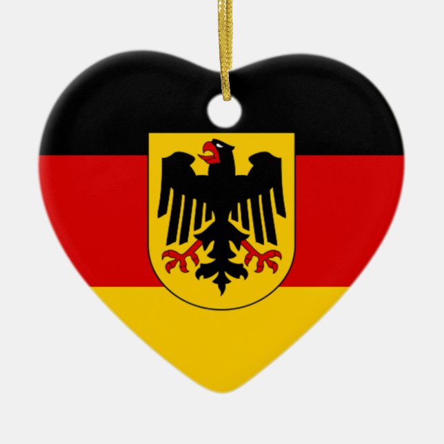 Flag of Germany - Bundesdienstflagge Ceramic Tree Decoration (Front)