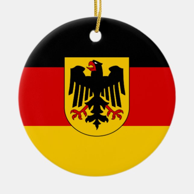 Flag of Germany - Bundesdienstflagge Ceramic Tree Decoration (Front)