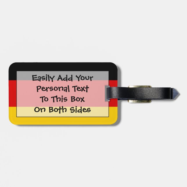 Flag of Germany Easy ID Luggage Tag (Back Horizontal)