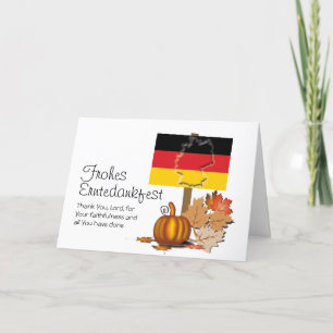Flag of Germany Erntedankfest THANKSGIVING Holiday Card