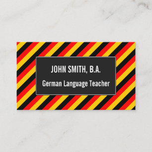 Flag of Germany Inspired Colored Stripes Pattern Business Card