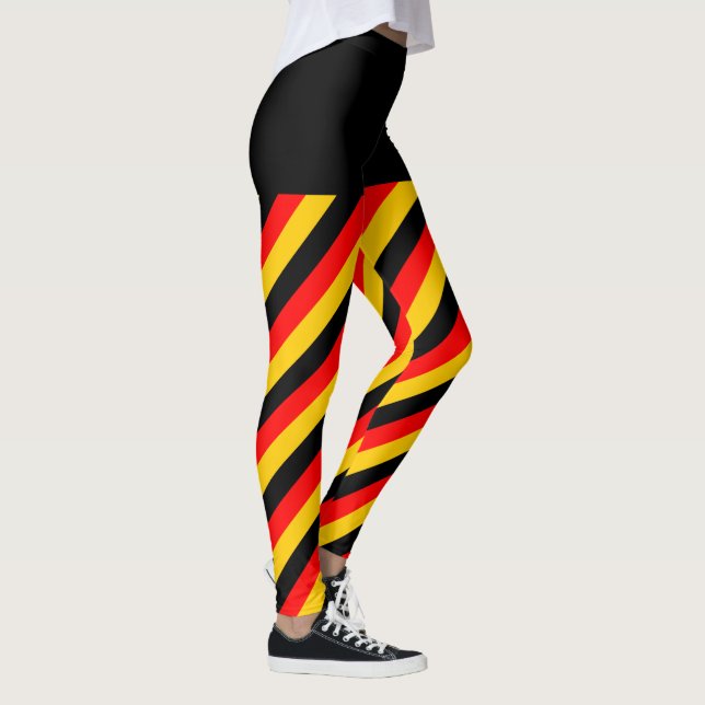 Flag of Germany Inspired Colored Stripes Pattern Leggings (Right)