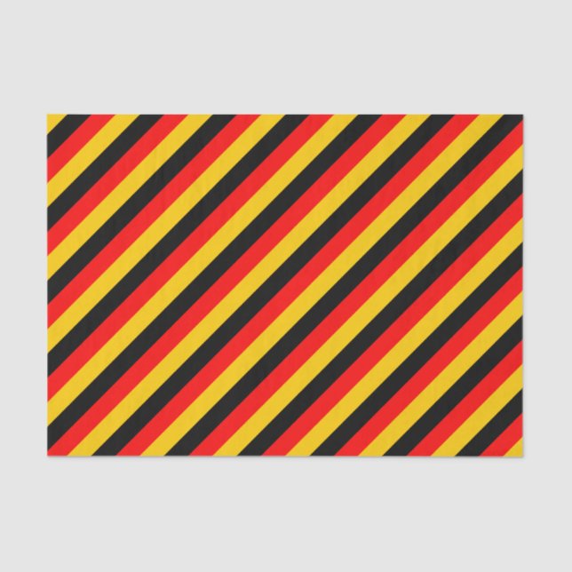 Flag of Germany Inspired Coloured Stripes Pattern Tissue Paper (Front)