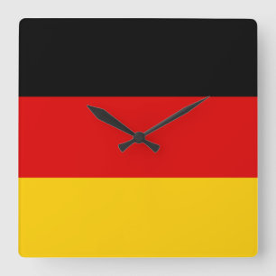 Flag of Germany or Deutschland Square Wall Clock
