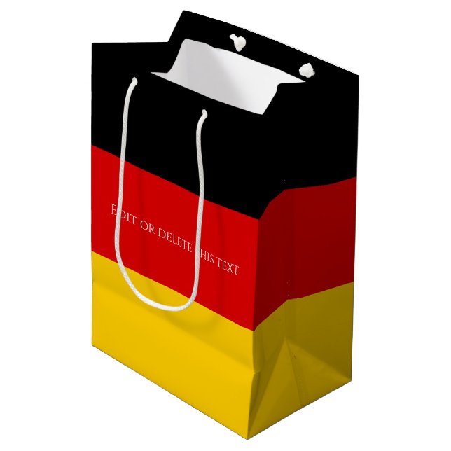Flag of Germany Schwarz Rot Gold Personalised Medium Gift Bag (Front Angled)