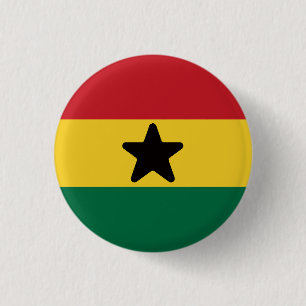 Flag of Ghana 3 Cm Round Badge